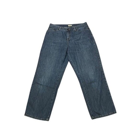 LL Bean Womens Jeans Size 12P Petite Straight Leg Mom Midrise Denim Pants - Picture 1 of 9